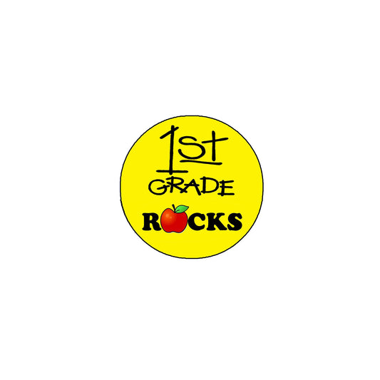 1st Grade Rocks 2.25-inch Pinback Badge First Grade School Default Title