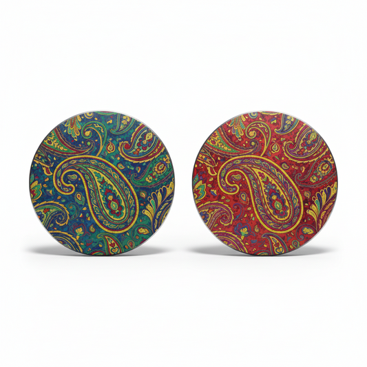 2 Paisley pattern Pinback 2.25-inch