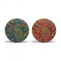 2.25-inch paisley pinback buttons, teal and red round 2-pack