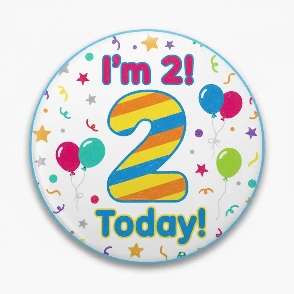 2 Year Old Birthday Pinback 2.25-inch