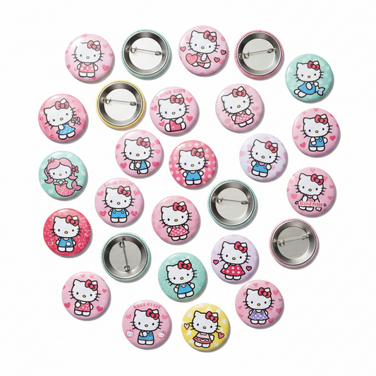 20 Pcs Cat Kitty girl Pinback 1.25-inch Mypinbacks.com