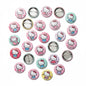 Set of 20 cat-girl pinback buttons, round enamel-style, 1.25-inch, assorted designs