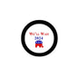 2.25-inch pinback button with black ring, white face, 'We’ll Wait 2024' and red-blue emblem