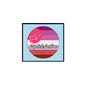 Round lesbian pride pinback with lipstick graphic and “Lipstick Lesbian” text