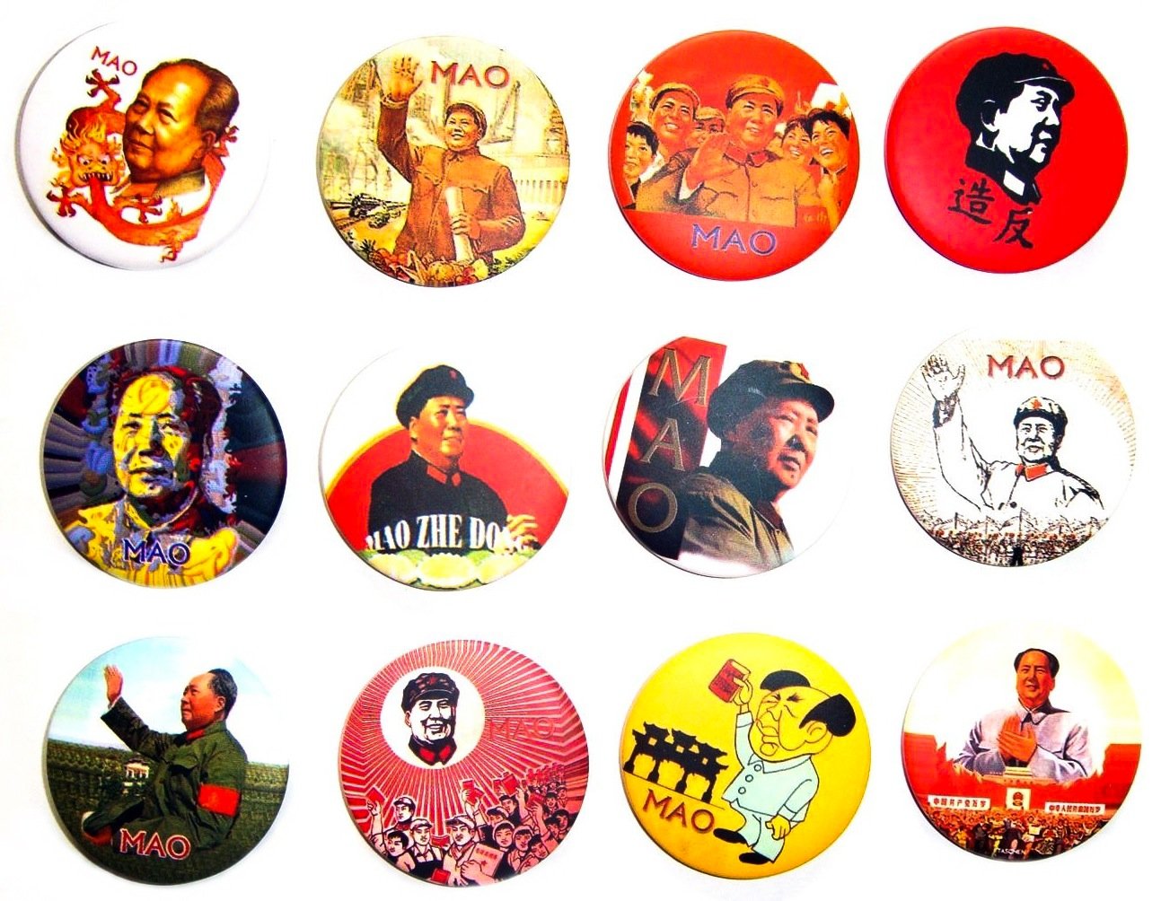 MAO TSE TUNG Awesome Quality Lot 12 New Pins Pinback Buttons Badge 1.25 Inch Default Title