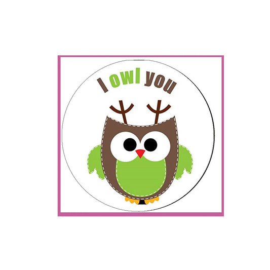 I Owl You 1.25-inch Pinback Button for Jackets, Hats, Backpacks Green Default Title