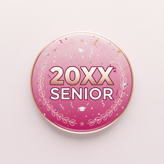20XX Senior Pink Pinback 2.25-inch Customize the year