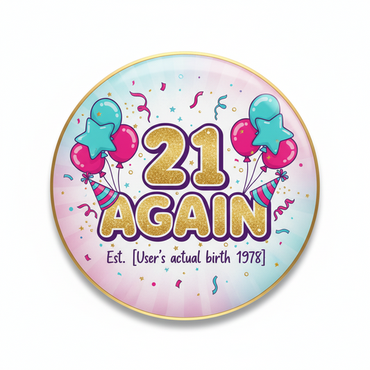 21 Again Birthday Pinback 2.25-inch