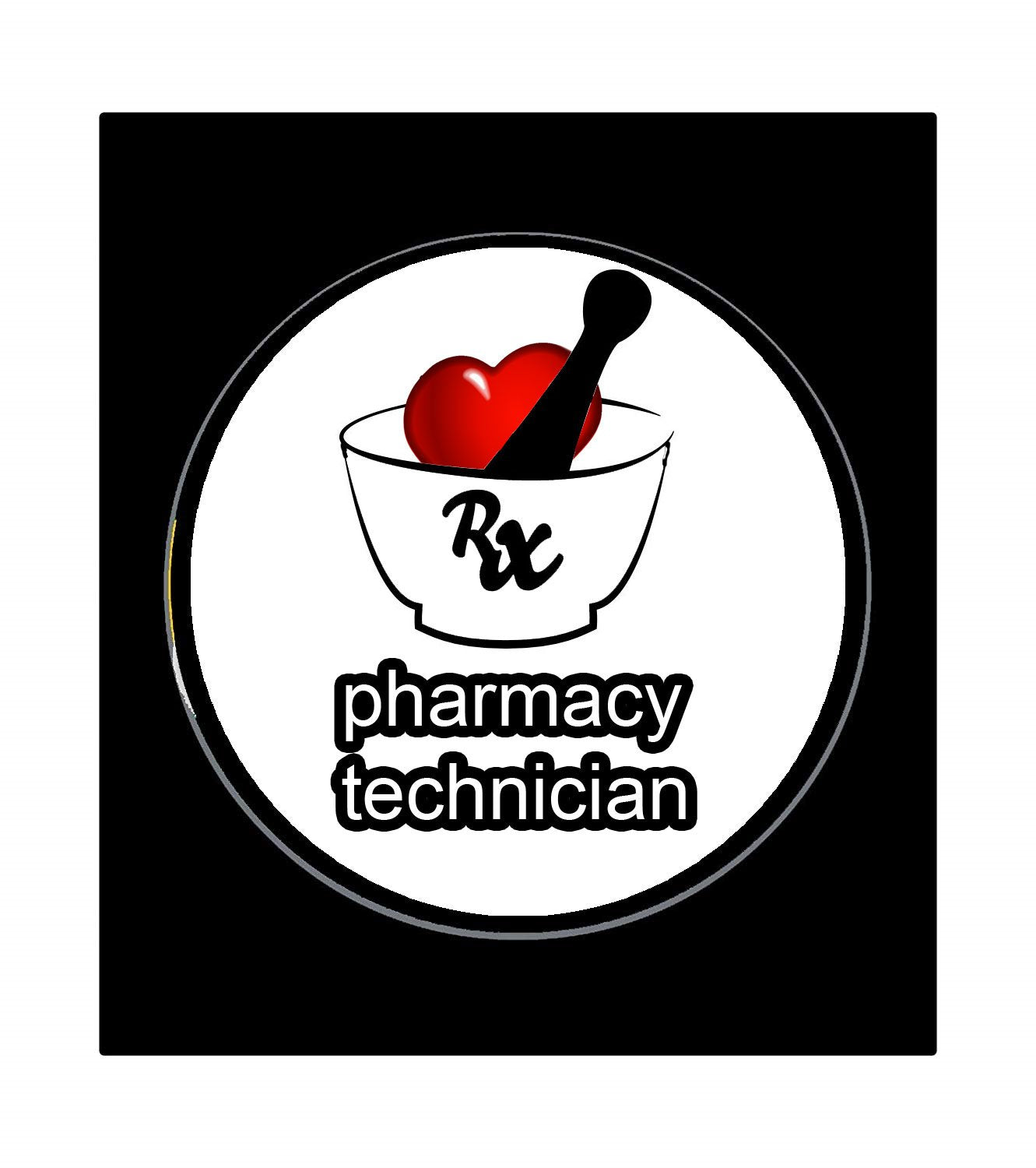 I Love Pharmacy Technicians Pinback Badge 1.25-inch Default Title