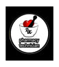 Pharmacy technician pinback badge, circular design with Rx bowl and red heart graphic