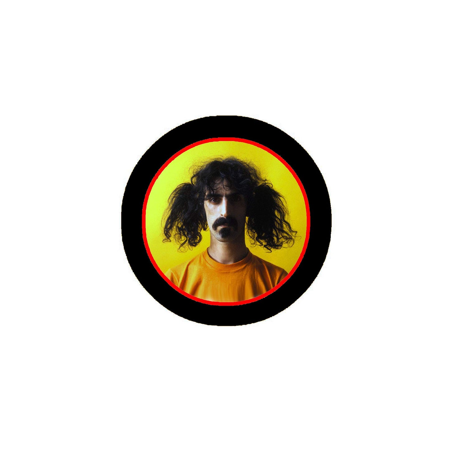Zappa Pony Tail 2.25" Pinback for Jackets, Backpacks, etc. Yellow