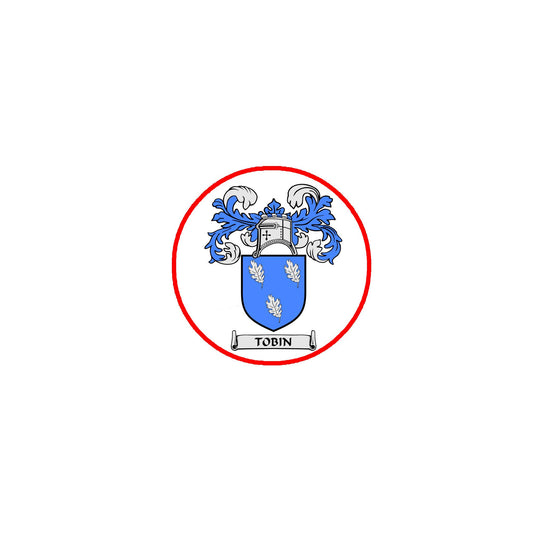 Tobin Family Crest 3" Coat of Arms Round Pinback Badge Brooch Pin Back