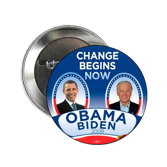 1 Pc OBAMA BIDEN Change Pinback Button Pin for Jackets, hats, 2.25" Political