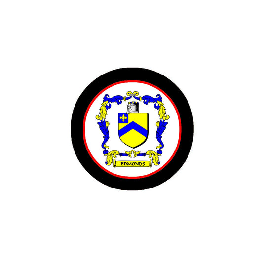 Edmonds Family Crest 3" Coat of Arms Pinback Badge Brooch