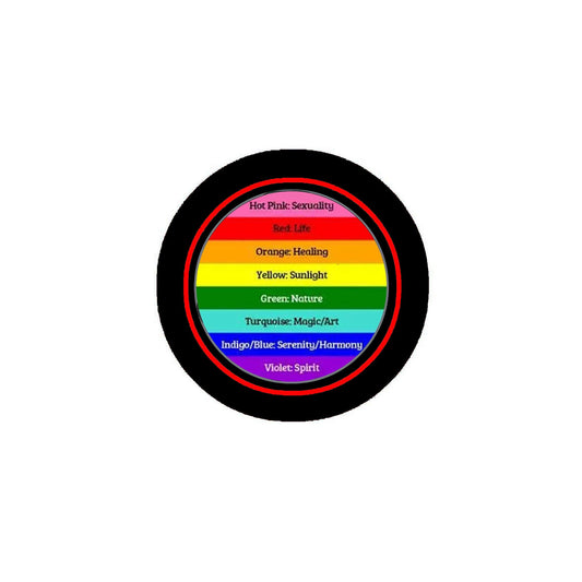LGBT Flag Color Meaning Fridge Pinback 3 inch Round Diameter Default Title