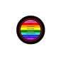 3-inch round LGBT flag color meaning pinback with rainbow bands and inner text