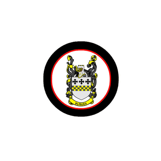 Burges Family Crest 3" Coat of Arms Fridge Round Magnet