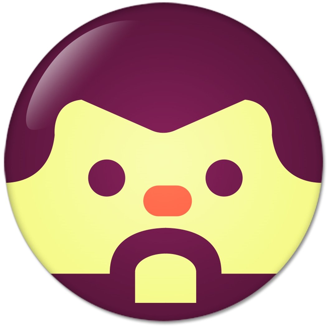 Face Emoticon Man: Pinback Buttons 1.25 Inch (32mm) Default Title