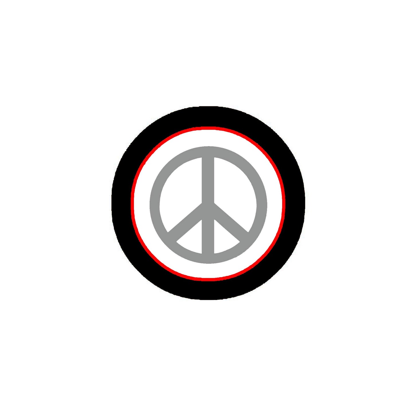 10 Pcs Hippie Grey Peace Sign 1.25" Pinback or Jackets, Backpacks, etc.