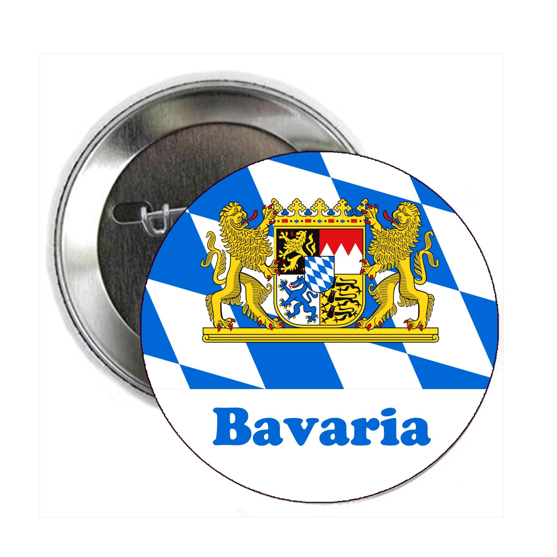 Bavaria Flag Pinback Button Pin Pinback Brooch Default Title