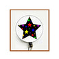 Multicolor star felt badge reel with circular face and metal clip