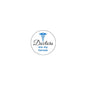 Round pinback button with blue caduceus and Doctors are my heroes text