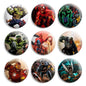 Set of 1.25-inch zombie pinback buttons, assorted graphic character designs