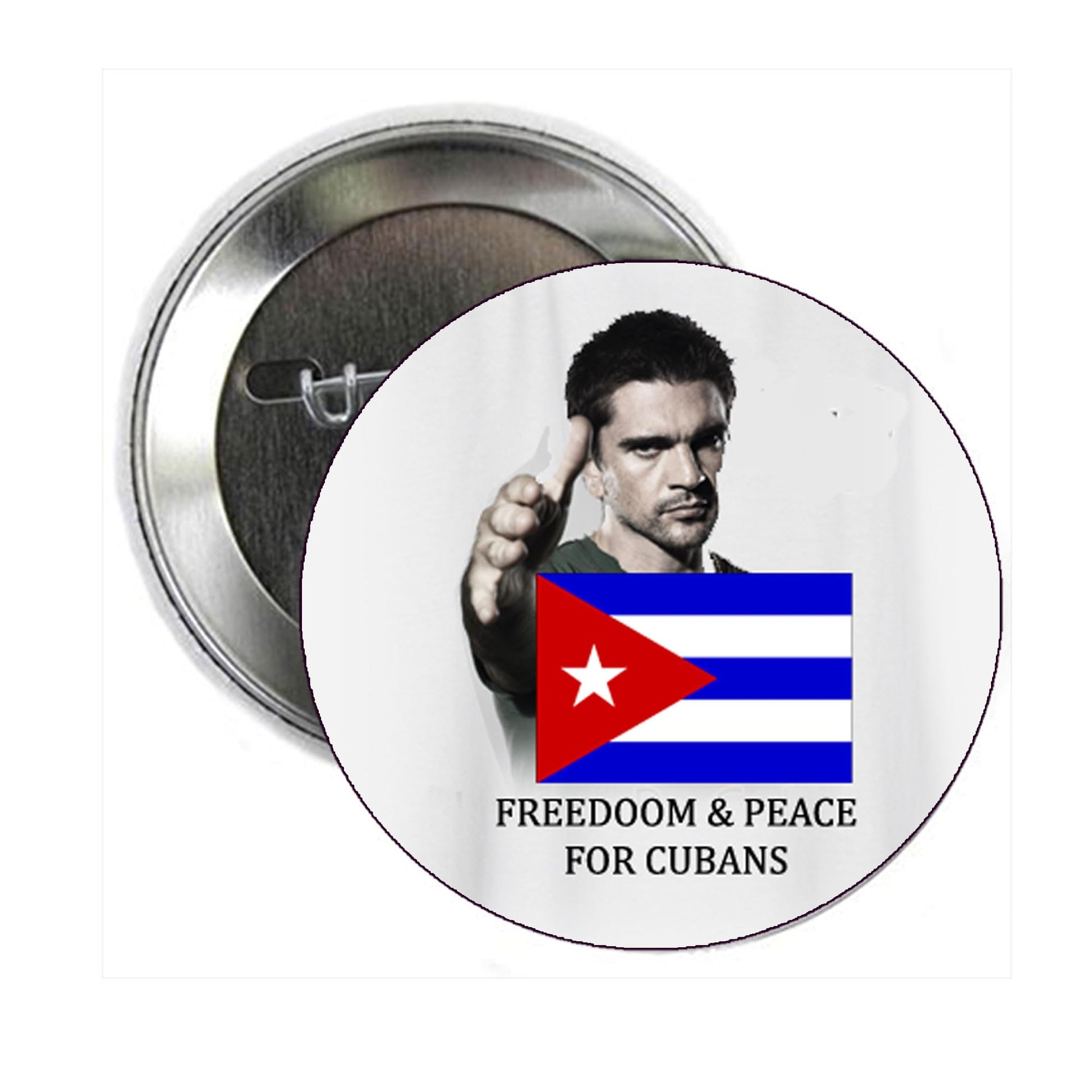 2.25-inch Freedom and Peace for Cubans Pinback Button Pin Pinback Brooch Default Title