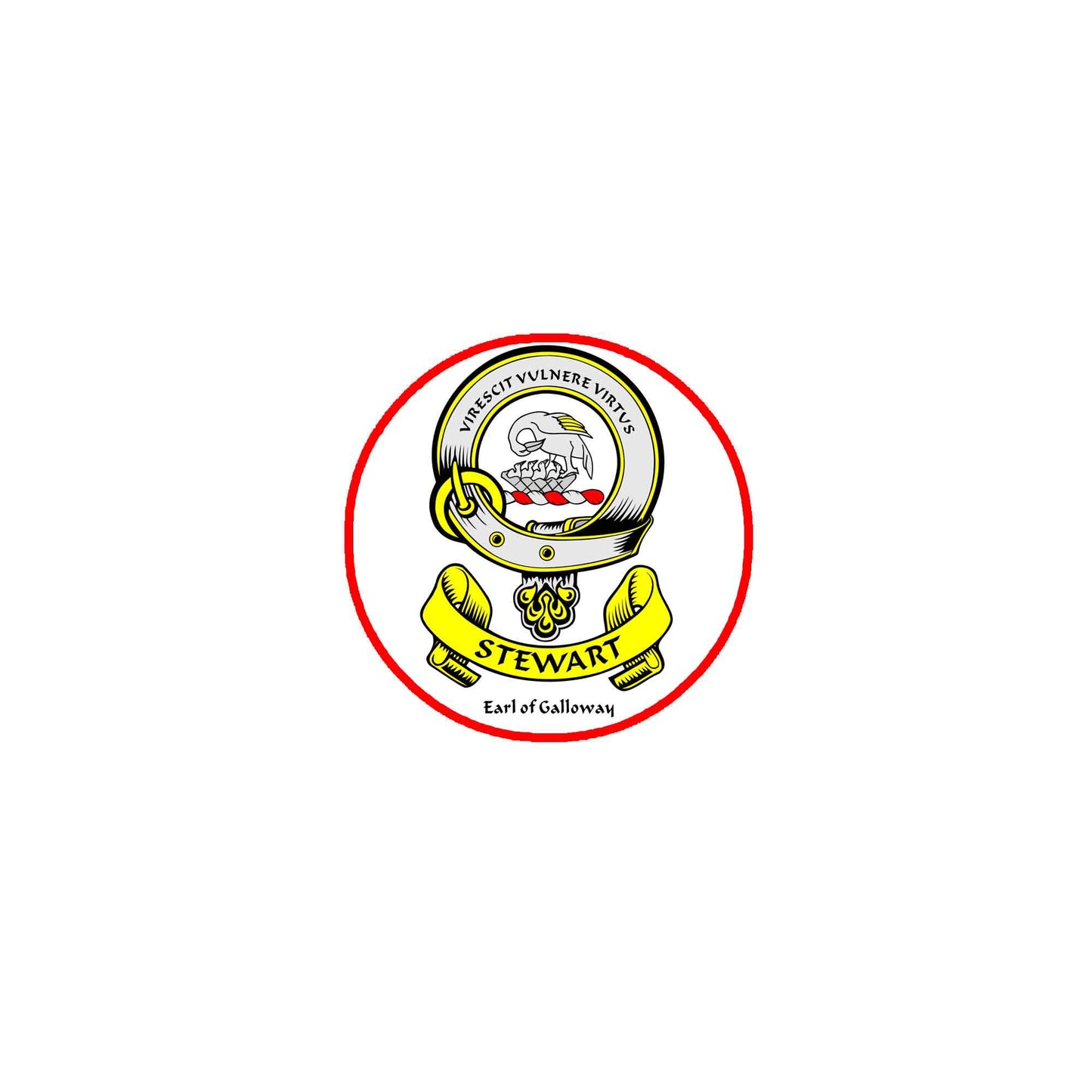 Earl of Galloway Family Crest 3" Coat of Arms Fridge Round Magnet ~ Stewart of Galloway