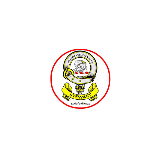 Earl of Galloway Family Crest 3" Coat of Arms Fridge Round Magnet ~ Stewart of Galloway