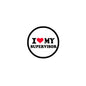 Circular button pin with “I ♥ MY SUPERVISOR” text and heart icon
