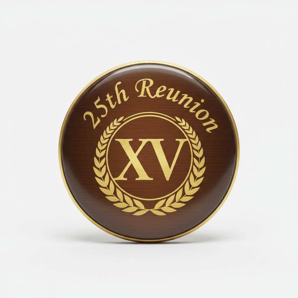25th Year Reunion School Pinback 2.25-inch - My Pinbacks