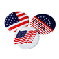 Set of 12 circular American flag pinback buttons, star-and-stripe design, 2.25-inch