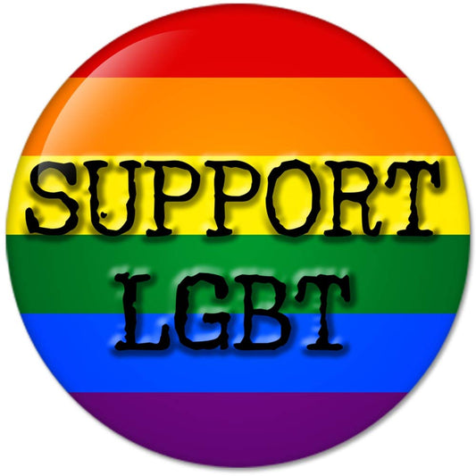 Support LGBT Pinback Button Badges (58mm), NEW