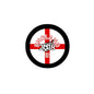 England 2018 football pinback badge with black border and red-white crest design