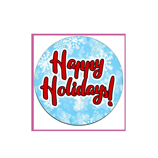 10 Pcs Happy Holidays Wishes Pinback Badge 2.25"