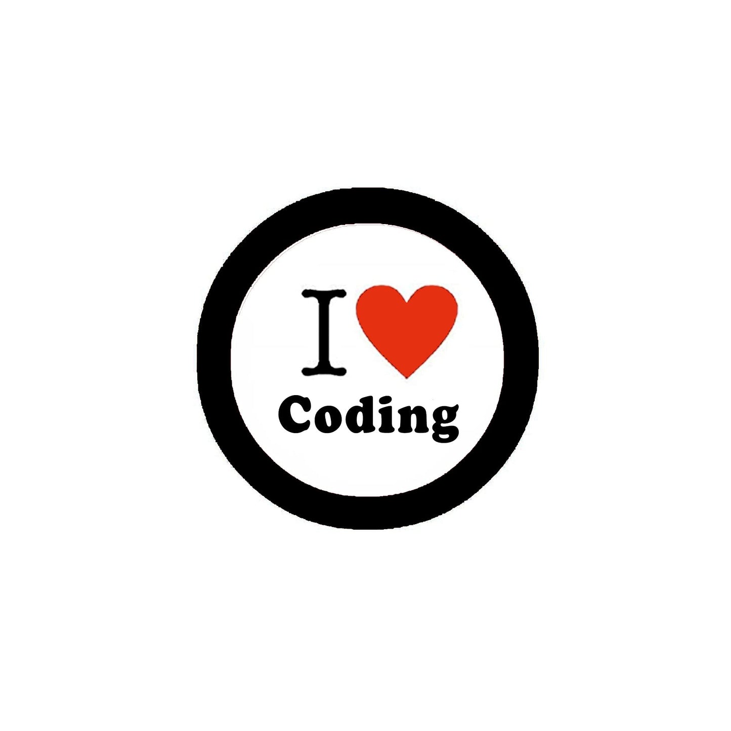 I Love Coding Badge 2.25-inch Pinback Badge Default Title