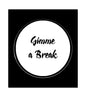 Gimme a Break pin-back badge with black and white round design and text