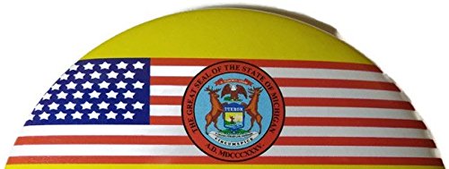 Chic 4 in 1 Emoticon GREAT SEAL MICHIGAN MI US Flag Jumbo Badge Button Pin 3.75”