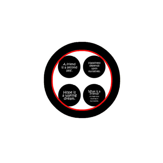 Aristotle Quotes Friendship 4 Pcs 1.25" Pinback for Jackets, Backpacks, etc. Cohen