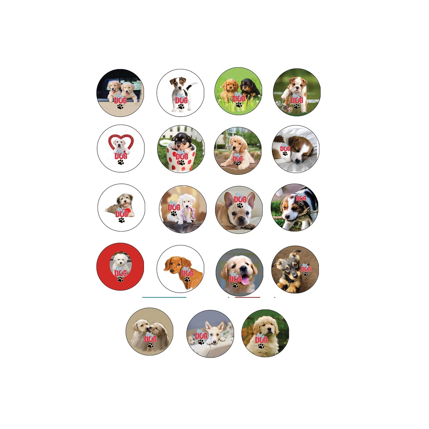 Dog Puppy Fans Collection 1.25" Pinback for Jackets, Backpacks, etc. Badge version A