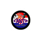 Croatia Qatar 2022 round pinback button, black border with soccer graphic