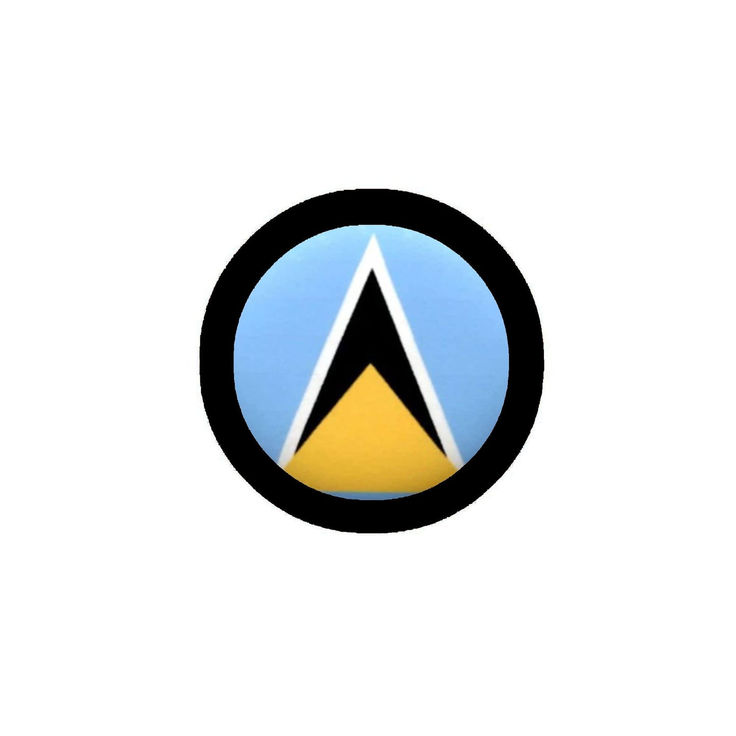 St. Lucia Flag Caribbean Pinback Badge Button Brooch 2.25 inches Default Title