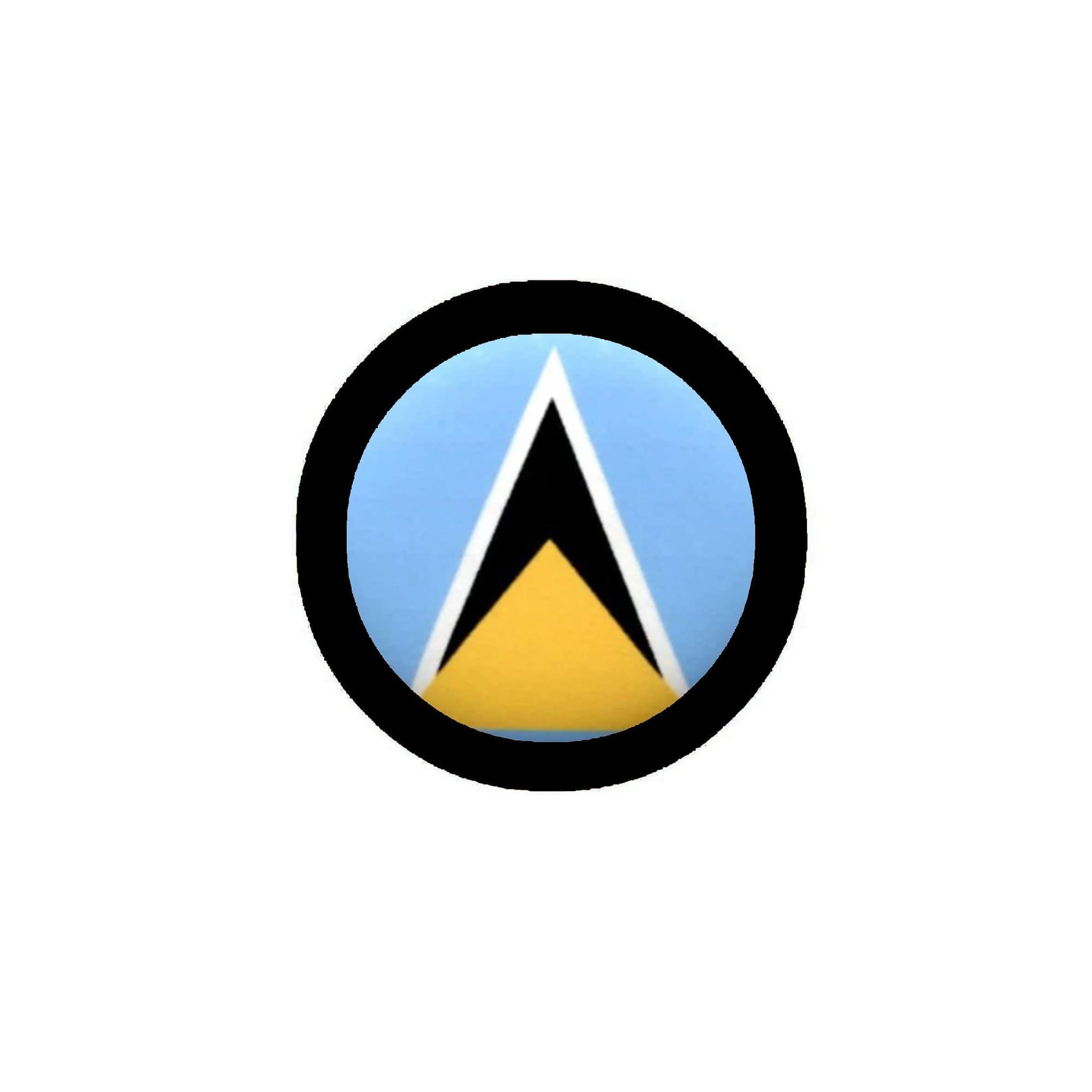St. Lucia Flag Caribbean Pinback Badge Button Brooch 2.25 inches Default Title