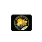 Black Apollo XII mouse pad with yellow space logo graphic and rounded corners