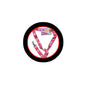 Pink princess-themed neck lanyard with repeating pattern and metal clip ends