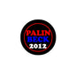 Round pinback button with black background, red border, and “PALIN BECK 2012” text
