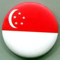 Singapore flag enamel lapel pin, round red and white with crescent and stars