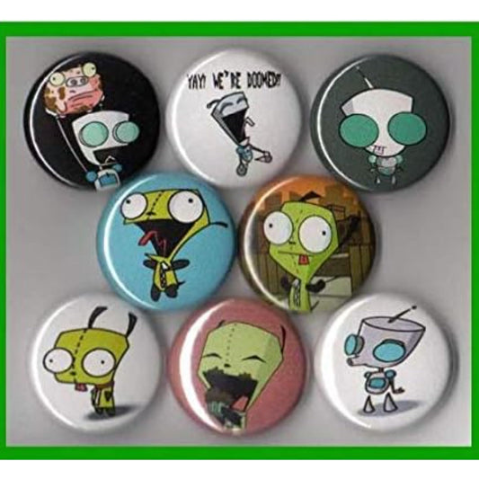 Cartoon Set of 8 Fridge Magnets 1.25"