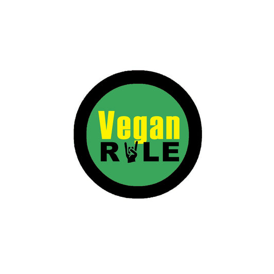 Vegans Rule Badge 2.25" Pinback or Jackets, Backpacks, etc.
